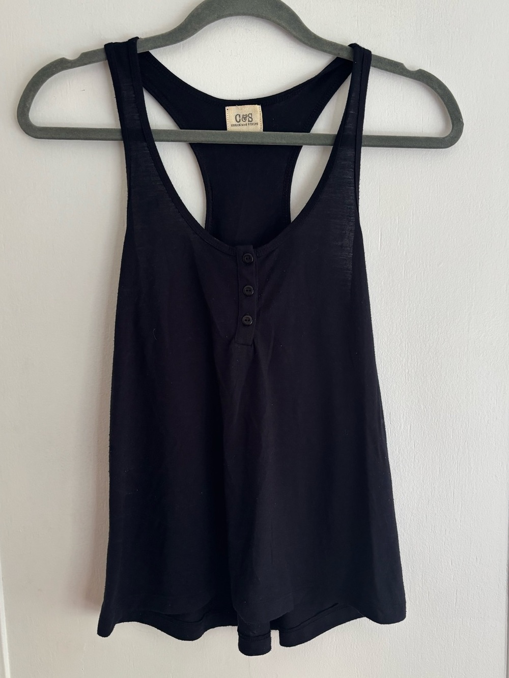 Black Racerback Henley Tank
